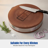 Commercial Kitchen Butcher Block, Extra-Thick Ironwood Round Chopping Board, Hardwood