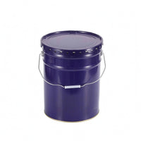 Tin Pail Glossy Finish Painted Metal Pail Rolled Rim