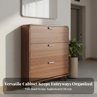 Narrow Wooden Footwear Storage Unit Space-Saving Narrow Shoe Storage Cabinet Large Capacity Household Furniture for Apartment Dwellers, Foyer, Hallway