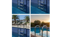 Stainless Steel Swimming Pool Ladder Easy Install Pool Ladder with Handrails Stable Wide for Backyard