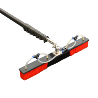 Solar Panel Cleaning Brush with Water Feed and Extension Pole