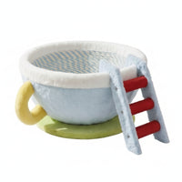 Pet Bowl Bed Bowl-Shaped Cat Bed with Handle Cute Feline Resting Place for Living Room