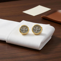 Mechanical Dial Cufflinks Gold Finish Watch Face Cufflinks Geometric Metal