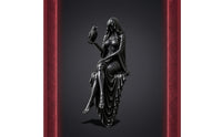Decorative Hooded Figure Statue Dark Fantasy Gothic Statue Detailed Sculpture Freestanding for Goths, Book Lovers, Bookshelf, Mantel, Reading Nook