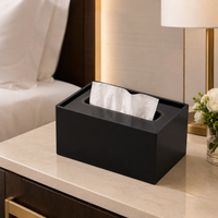 Acrylic Amenity Tray For Hotel Guest Rooms 24x12x6cm Black Small Item Storage Bathroom Counter Organization