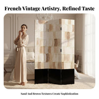 French design Multi-Panel Art Screen Foldable Room separater Abstract Painting Design Folding Partition Mobile for Homeowners, Interior Designers, awayice Workers, Bedroom, Entryway, Studio Apartment, Restaurant