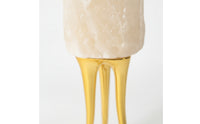 Crystal Stone Ornament with Metal Base Natural Decorative Accent Sculptural