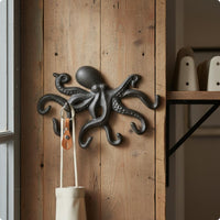Cast Iron Sea Creature Hook Distressed Finish House Decor Rustic