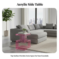 2-Tier Transparent Stand Robust 2-Tier Clear Table Sturdy for Renters, Students