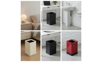 Compact Square Trash Bin Glossy Open Top Waste Bin Space Saving Square Wastebasket Low-Height for Office, Bathroom, Bedroom, Kitchen