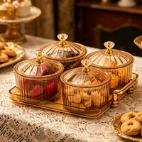 Snack Tray with Lid Plastic 6 Compartment Serving Tray Luxury Look for Party