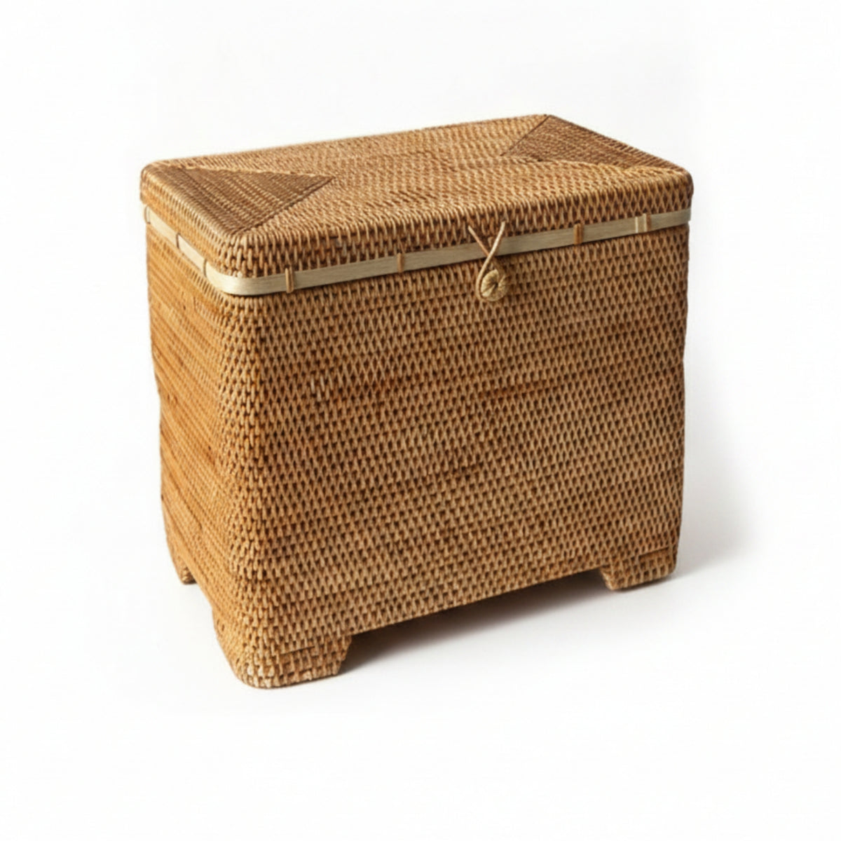 Rattan Storage Box Material Brown Storage Chest Dustproof for Bedroom
