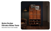 Mid-Centuryera Modern design Magazine Rack Cabinet Vintage Aesthetic Storage Furniture Space-Saving Sideboard adaptable Use for Apartment Dwellers, Interior Design fans, Living Room, Small Spaces, Home Office, Entryway