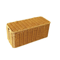 Rattan-Look Desk Organizer Box for Cables and Power Strips
