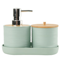 3 Pieces Countertop Organizer Set Oval Tray Raised Sides Toiletry Holder