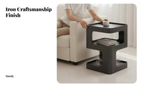 Space-Saving 2-Tier Accent Table Multi-Purpose Number 5 Shaped End Table Versatile Design Nightstand Exposed Storage for Apartment Dwellers, Homeowners, Students, Bedroom, Living Room, Study, Office