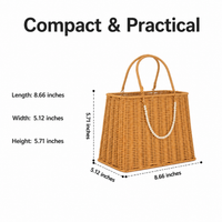 Wicker Basket with Handle, Wicker Gathering Trug, Pastoral Brown Storage for Fruit, Picnics & Garden Harvest