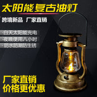 亚马逊爆款太阳能复古煤油灯led马灯户外便携式充电野营灯露营灯