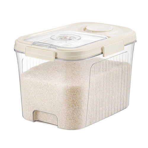 Storage Container 10kg Rice, Rice Dispenser with Measuring Cup, Airtight Kitchen Storage for Cereal, Grain Storage Container
