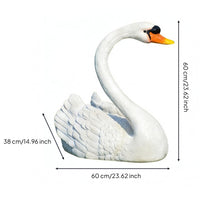 Floating Swan Sculpture Fiberglass Swan Pond Ornament Lightweight Easy to Move