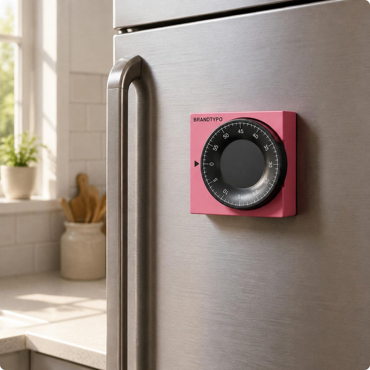 Square Mechanical Timer Precise Timing Magnetized Fridge Timer Memory Function