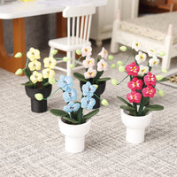 Lizola Miniature Clay Orchid Model for Dollhouse Pretend Play
