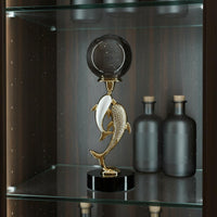 Dolphin Crystal Ball Ornament Elegant Luxury Dolphin Figurine Home Decor for Bar Cabinet, Tv Stand
