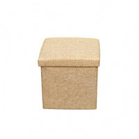 Foldable Storage Ottoman Padded Top Upholstered Storage Ottoman Space Saving