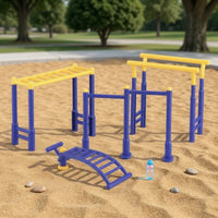 4 Pieces Mini Miniature Gym Set Plastic Dollhouse Playground Equipment Two-Tone Miniature Parallel Rails Colorful for Children, Collectors, Pretend Play, School Diorama