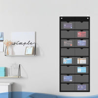 2 Pieces Hanging Index Card Organizer Transparent Pockets Classroom Pocket Chart