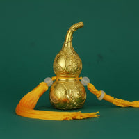 Brass Gourd Statue Golden Gourd Polished Finish Chinese Figurine for Collectors
