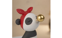Panda Sculpture with Bubble Stylized Panda Figurine Adorable for Shelf, Desk