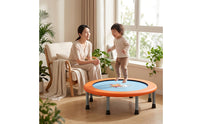 Compact Foldable Trampoline Space-Saving Trampoline with Elastic Bands Long-Lasting Rebounder Low-Height for Children, Toddlers, Playroom, Apartment, Home