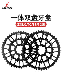 WUZEI公路车GXP盘片铝合金三钉直装式一体双盘46T/30T牙盘片新款