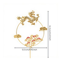Golden Avian Iron Cake Topper for Chinese Wedding Decor