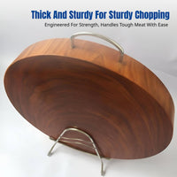 Round Cutting Board Reversible Design Butcher Block Cutting Board Handmade Prep Station for Butchers, Chefs