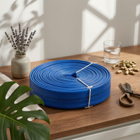 Flat Hose Ribbed Lay-Flat Hose Yard Watering Woven-Looking Garden Supply Coiled Roll