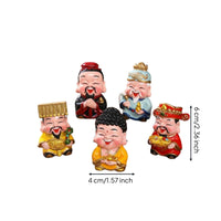 5 Pieces Wealth Deity Statue Set Hand-Painted God of Wealth Statue