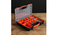 Parts Organizer with Transparent Lid | Portable, Hand-Held, Compartment Box with Handle, for Workshop