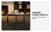 2 Pieces Nesting Circular Tables Minimalist Design Round Nesting Table Set Designer Look Child-Safe Rounded Edges