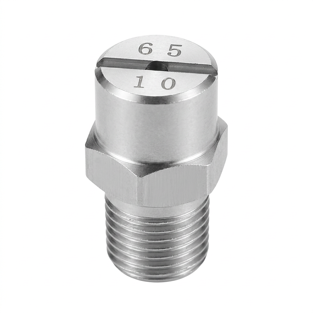 1/4 Inch Stainless Steel Flat Nozzle, Pressure Spray Nozzle, HVVL Flat Spray Head for Cleaning, Uniform Spray Pattern Industr