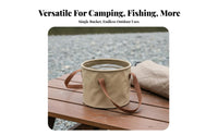 Multi-Purpose Foldable Pail Long-Lasting Collapsible Camping Pail Lightweight for Campers, Anglers, Picnic, Travel, Car Wash