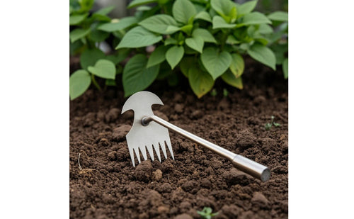 Weeding Rake Rust-Resistant Unwanted Plant Rake Unwanted Plant Pulling Tool Heavy-Duty Hand Weeder Portable for Gardeners