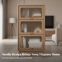 3-Door Low Cabinet Multi-Functional Storage Unit Multipurpose Adaptable Design for Interior Decor Lovers, Homeowners