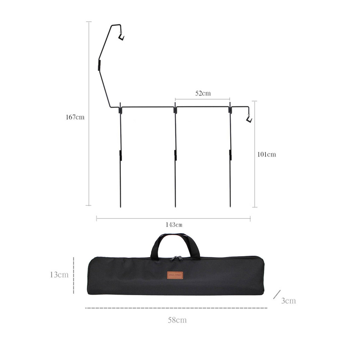 Camping Lantern Stand with Hook Detachable Camp Hanger Carrying Bag Included