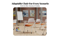 Rolling Chair with Writing Tablet Support Conference Seating Wheeled Base