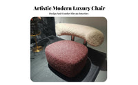 Sled Base Armchair Light Luxury Upholstered Single Seater Italian and design Comfortable Padding for Business Owners, Bedroom