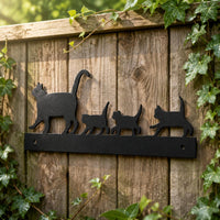 Mother Cat and Kittens Decor Weather-Resistant Cat Family Ornament Rustic Style Outdoor Decoration