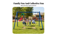 Outdoor Swing Frame Sturdy Construction children's Playground Swing Resilient Heavy Duty Playset for Adults, Parents, Kindergarten, Community, School