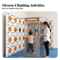 Kids Indoor Climbing Wall Develops Coordination & Balance children's Physical Training Facility Smooth Rounded Edges Wall Mounted Play Structure